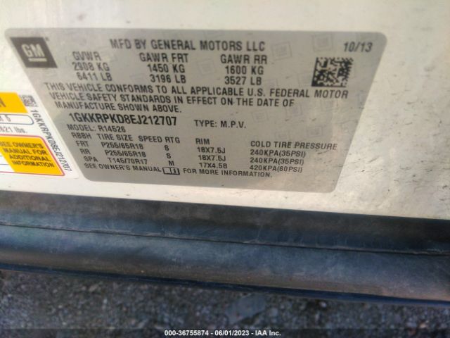 1GKKRPKD8EJ212707 GMC ACADIA SLE