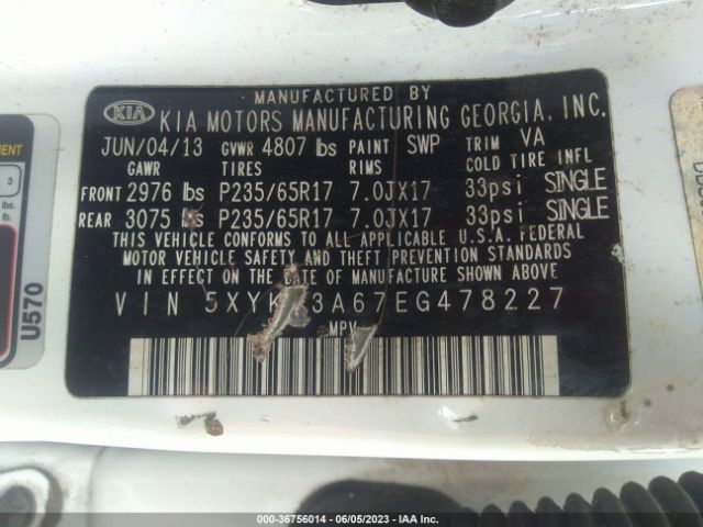 5XYKT3A67EG478227 KIA SORENTO LX