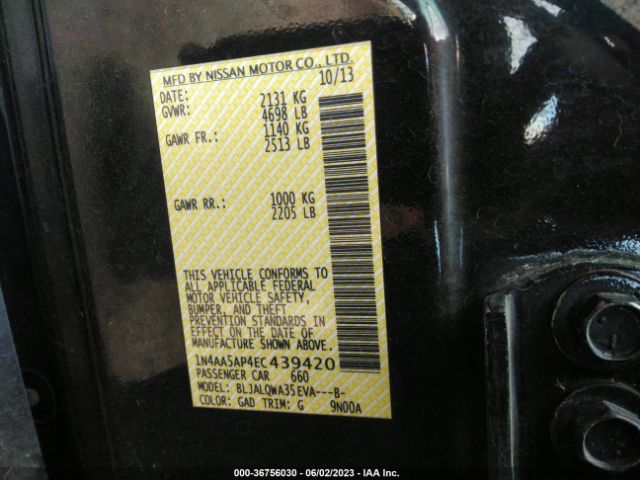 1N4AA5AP4EC439420 Nissan Maxima 3.5 S