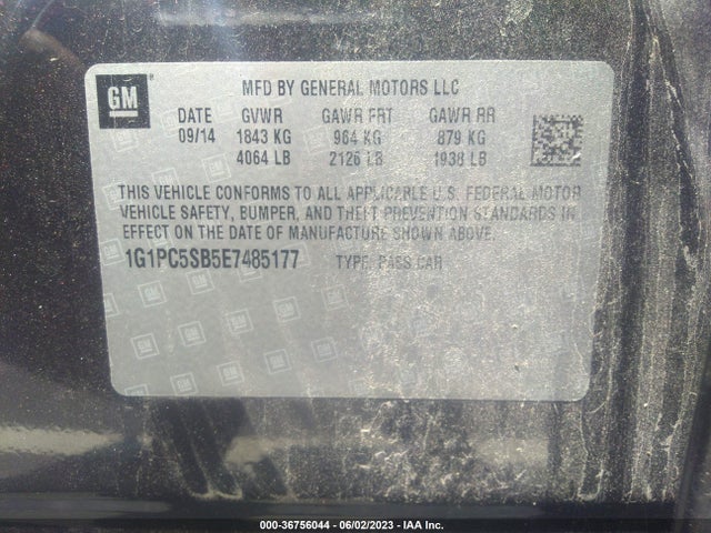 Chevrolet Cruze 1lt 2014 1G1PC5SB5E7485177 Image 9
