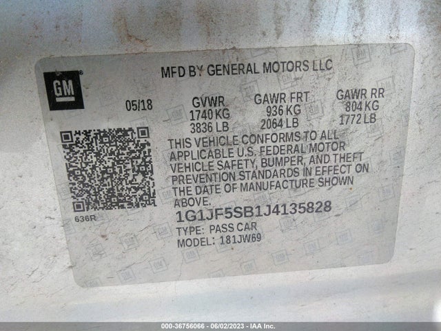 Chevrolet Sonic Premier 2018 1G1JF5SB1J4135828 Image 10