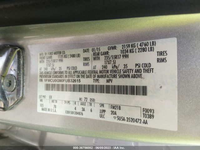1FMCU0G90FUB32615 Ford ESCAPE SE