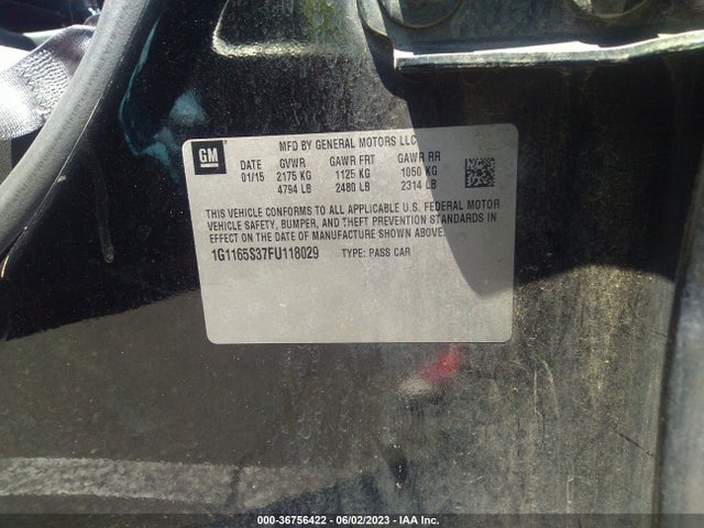 Chevrolet IMPALA LTZ 2015 1G1165S37FU118029 Image 9