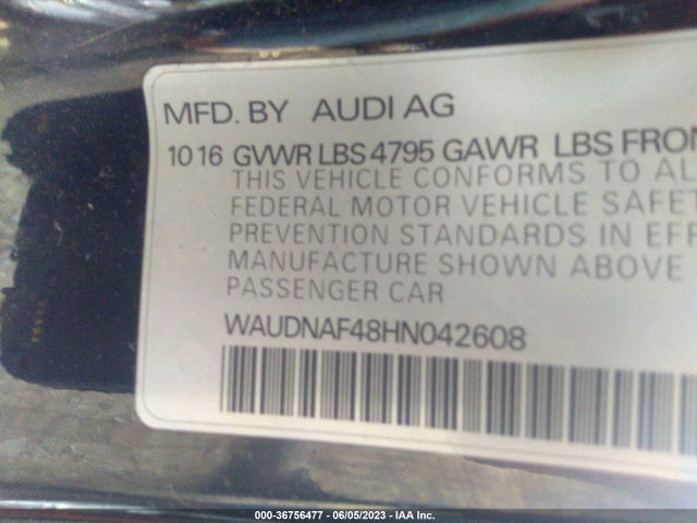 WAUDNAF48HN042608 Audi A4 Season Of Audi Premium