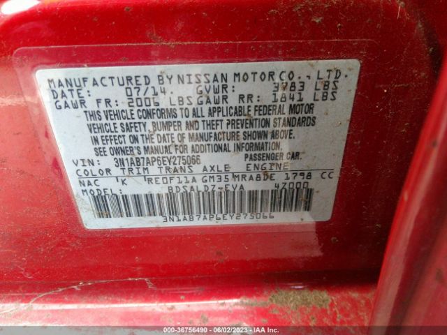 3N1AB7AP6EY275066 Nissan SENTRA SV