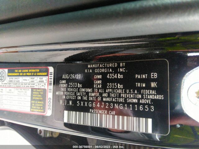 5XXG64J23NG111653 KIA K5 Gt-line
