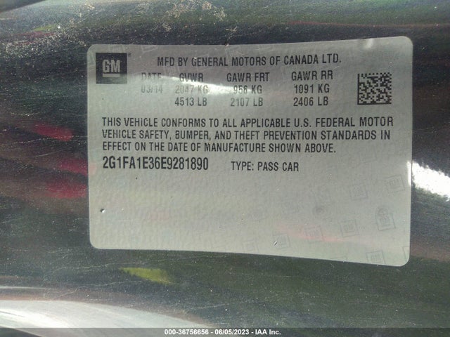 Chevrolet CAMARO LS 2014 2G1FA1E36E9281890 Image 9