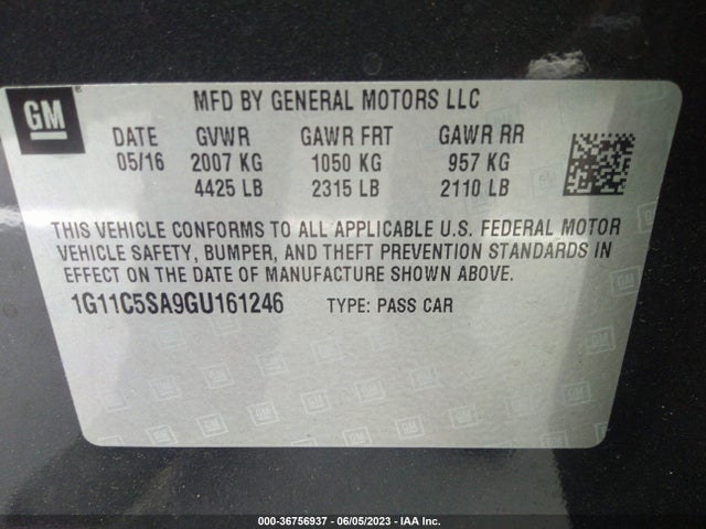 Chevrolet Malibu Limited Lt 2016 1G11C5SA9GU161246 Image 11