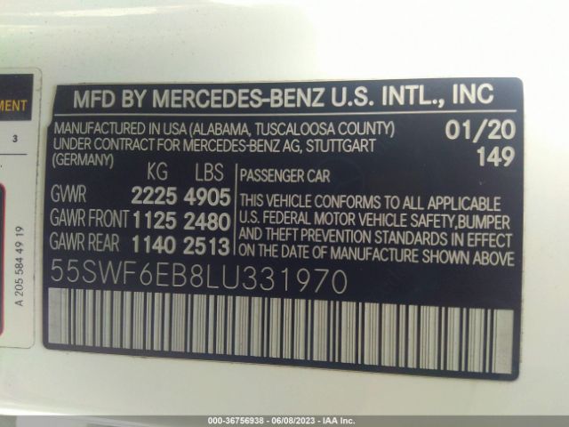 55SWF6EB8LU331970 Mercedes-Benz C-class Amg C 43