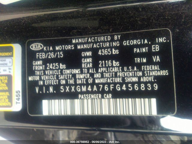 5XXGM4A76FG456839 KIA Optima Lx
