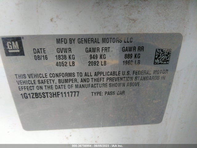 Chevrolet MALIBU LS 2017 1G1ZB5ST3HF111777 Image 9