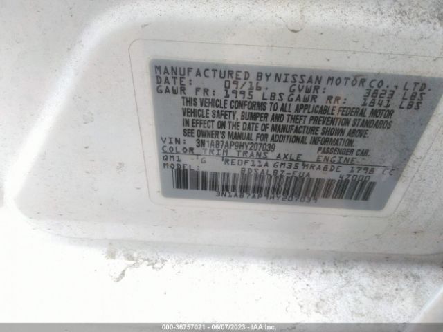 3N1AB7AP9HY207039 Nissan SENTRA S