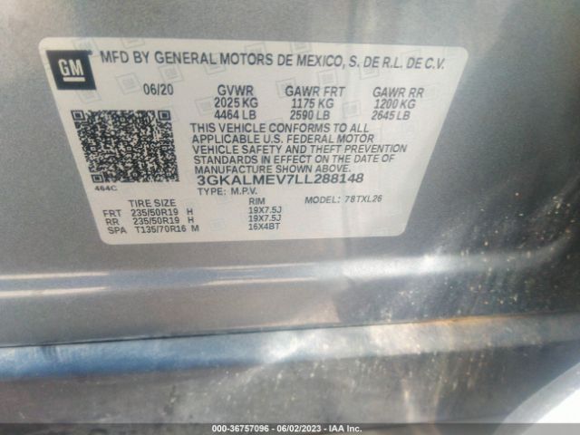 3GKALMEV7LL288148 GMC Terrain Sle