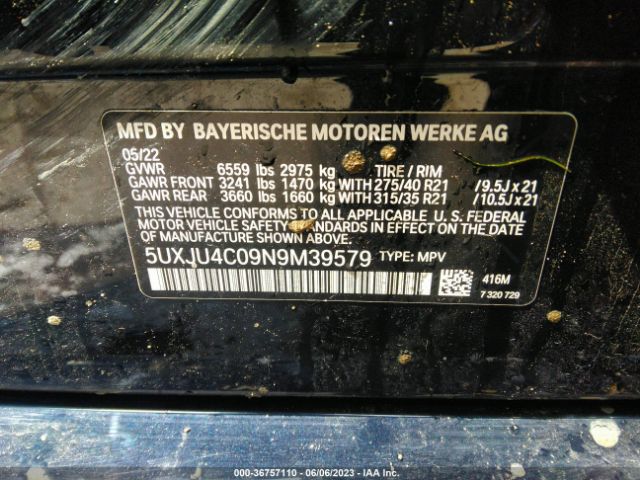 5UXJU4C09N9M39579 BMW X5 M50i