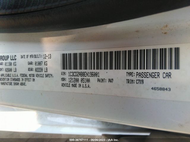 1C3CDZAB8EN196001 Dodge AVENGER SE