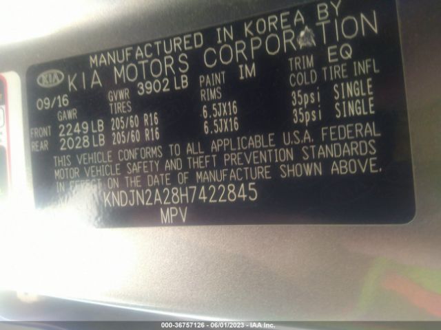 KNDJN2A28H7422845 KIA Soul Base