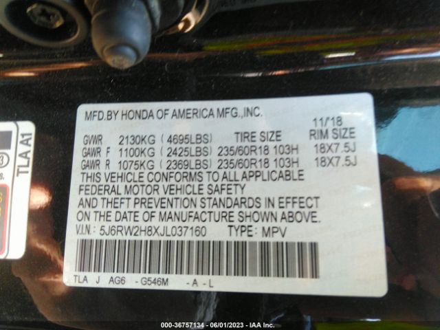 5J6RW2H8XJL037160 Honda Cr-v Ex-l