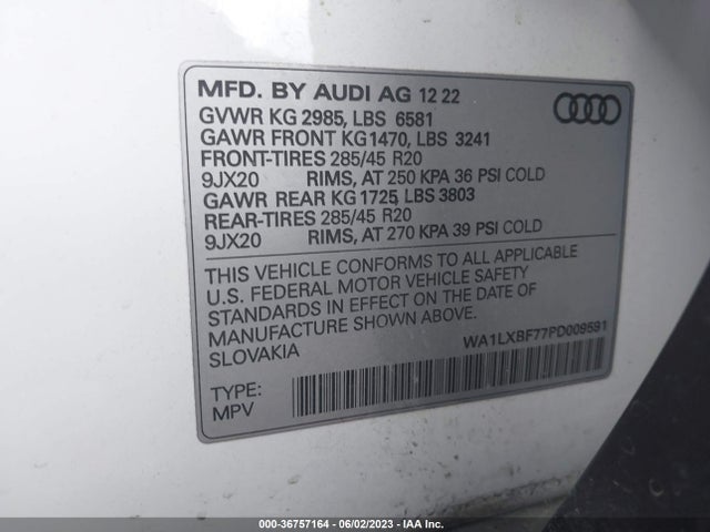 Audi Q7 Premium Plus 2023 WA1LXBF77PD009591 Image 9