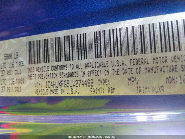 1C4HJXFG9JW274468 Jeep Wrangler Unlimited Rubicon