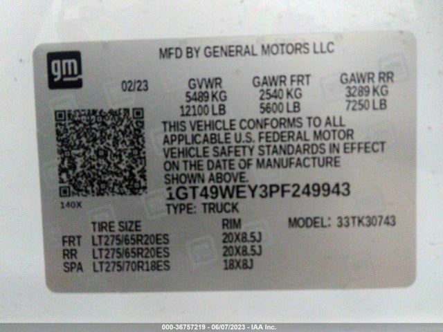 2023 GMC Sierra 3500HD, VIN: 1GT49WEY3PF249943
