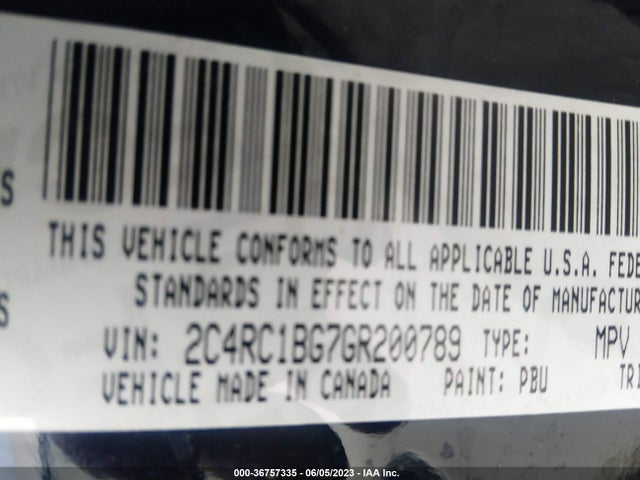 2C4RC1BG7GR200789 Chrysler Town & Country Touring