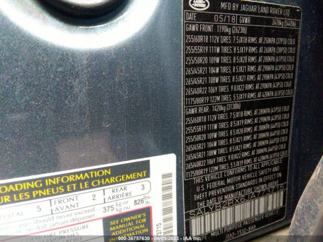 SALYB2RX6JA773715 Land Rover Range Rover Velar S