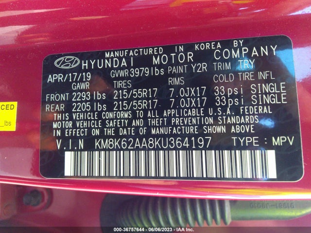 Hyundai Kona Sel 2019 KM8K62AA8KU364197 Image 11