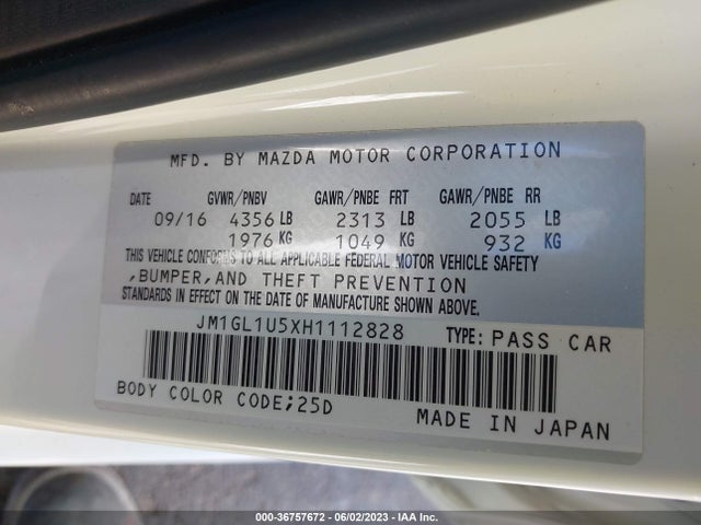 Mazda Mazda6 Sport 2017 JM1GL1U5XH1112828 Image 10