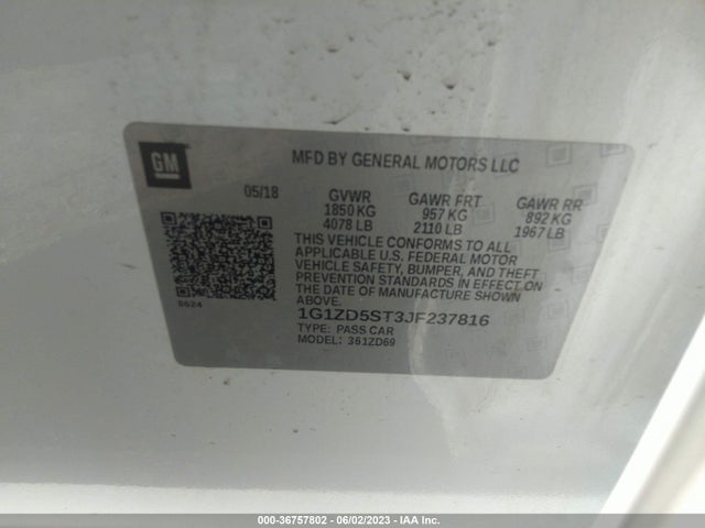Chevrolet MALIBU LT 2018 1G1ZD5ST3JF237816 Image 11