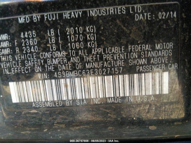 4S3BMBC63E3027157 Subaru Legacy 2.5i Premium