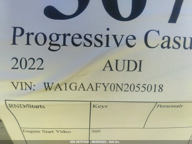 WA1GAAFY0N2055018 Audi Q5 S Line Premium