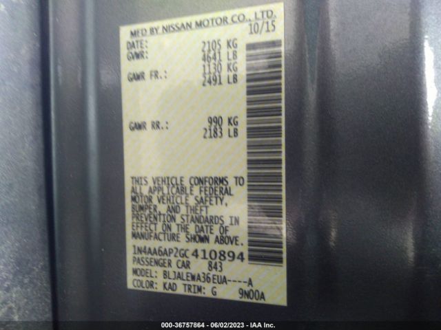1N4AA6AP2GC410894 Nissan Maxima 3.5 Sl