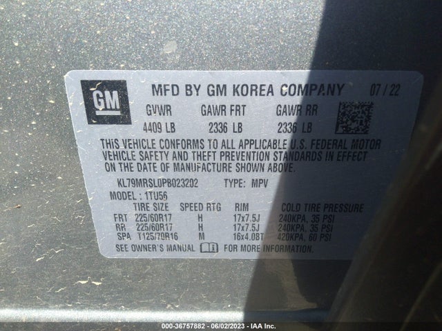 Chevrolet Trailblazer Awd Lt 2023 KL79MRSL0PB023202 Image 9