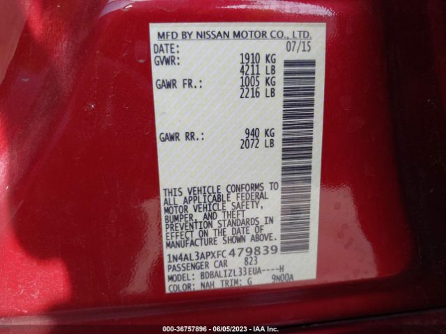 1N4AL3APXFC479839 Nissan Altima 2.5 Sv