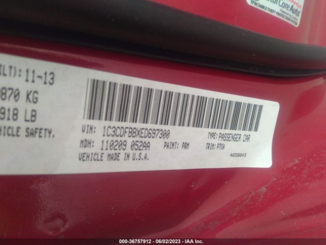 1C3CDFBBXED697300 Dodge DART SXT