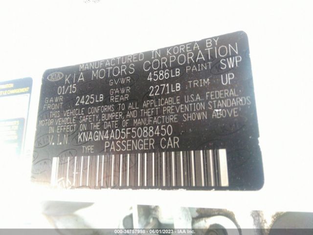 KNAGN4AD5F5088450 KIA Optima Hybrid Ex