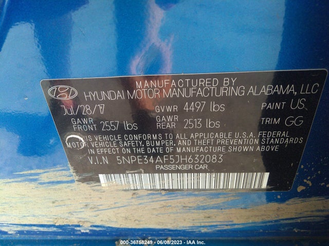 Hyundai SONATA SEL 2018 5NPE34AF5JH632083 Image 9