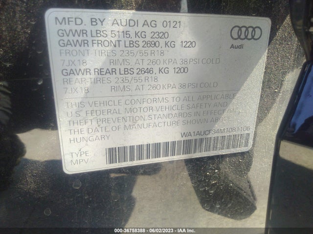 WA1AUCF34M1081106 Audi Q3 PREMIUM