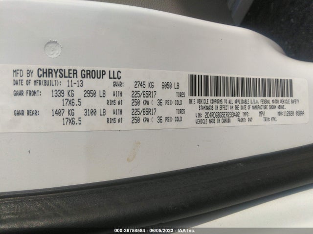 Dodge Grand Caravan Se 2014 2C4RDGBG5ER233402 Image 9