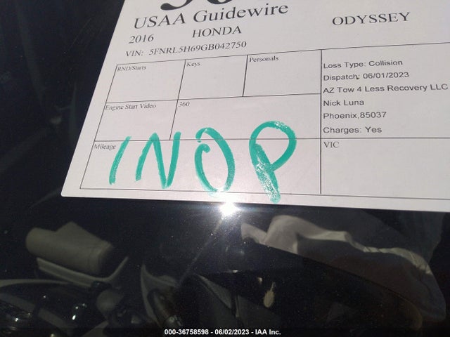 Honda Odyssey Ex-l 2016 5FNRL5H69GB042750 Image 7
