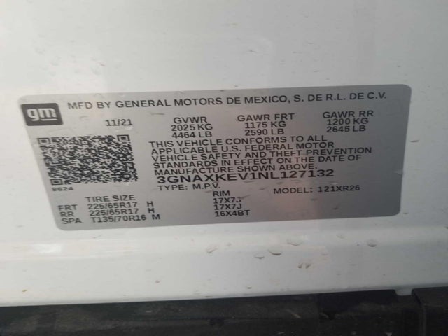 Chevrolet EQUINOX LT 2022 3GNAXKEV1NL127132 Image 5