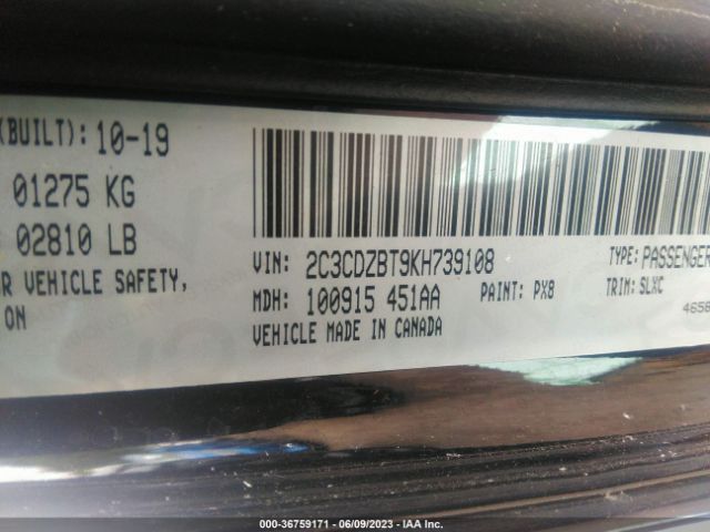 2C3CDZBT9KH739108 Dodge Challenger R/t
