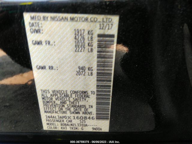 1N4AL3AP0JC160846 Nissan Altima 2.5 Sv