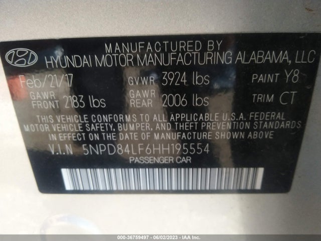 Hyundai Elantra Value Edition 2017 5NPD84LF6HH195554 Image 9
