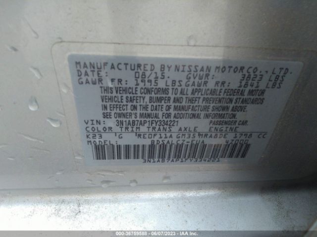 3N1AB7AP1FY334221 Nissan SENTRA S