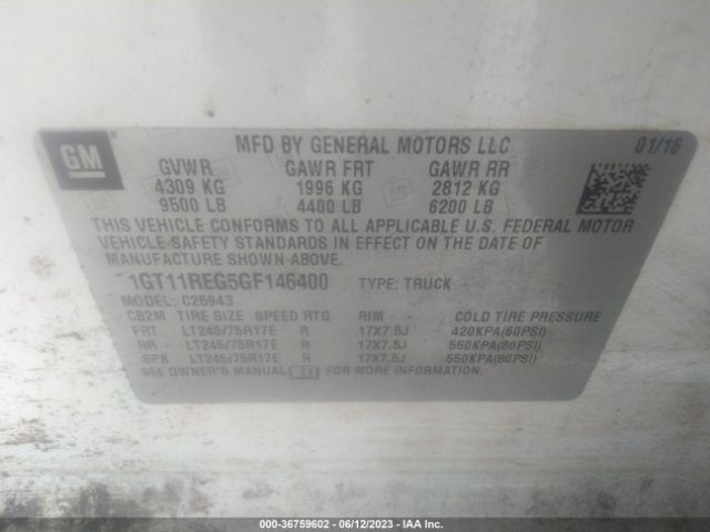 1GT11REG5GF146400 GMC SIERRA 2500HD