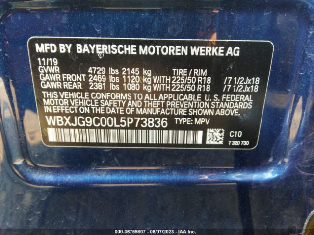 WBXJG9C00L5P73836 BMW X1 Xdrive28i