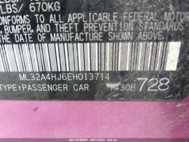ML32A4HJ6EH013714 Mitsubishi MIRAGE ES