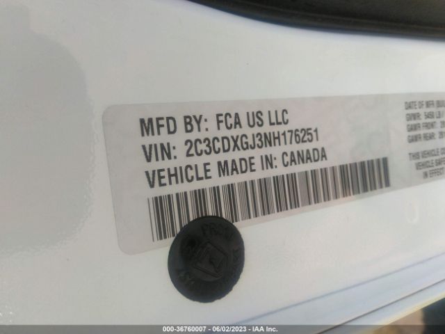 2C3CDXGJ3NH176251 Dodge Charger Scat Pack