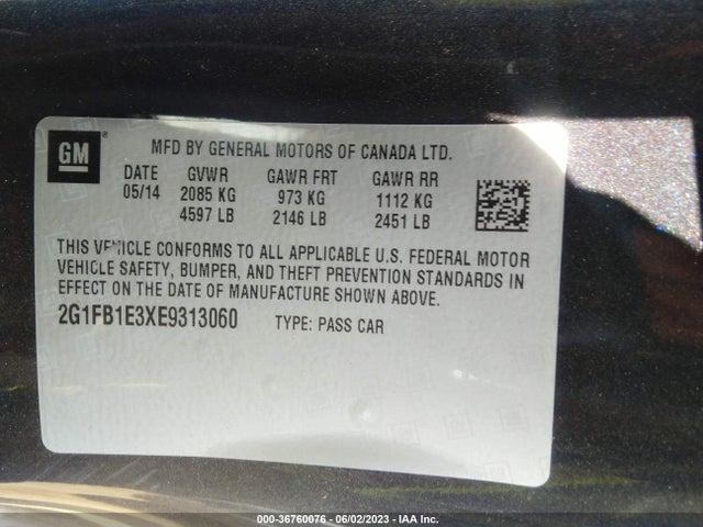 Chevrolet CAMARO LT 2014 2G1FB1E3XE9313060 Image 9